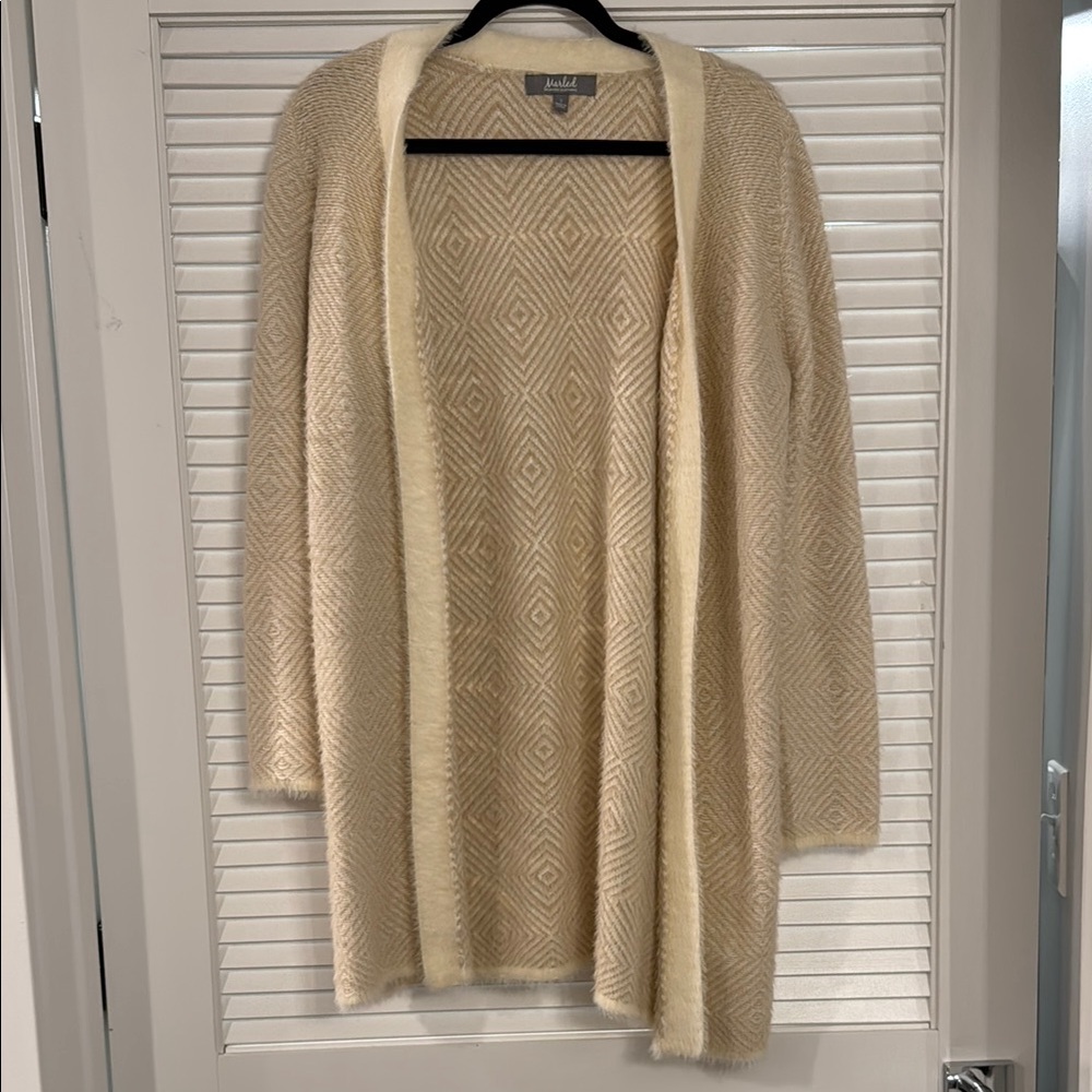 Marled Cream Long Cardigan Sweater